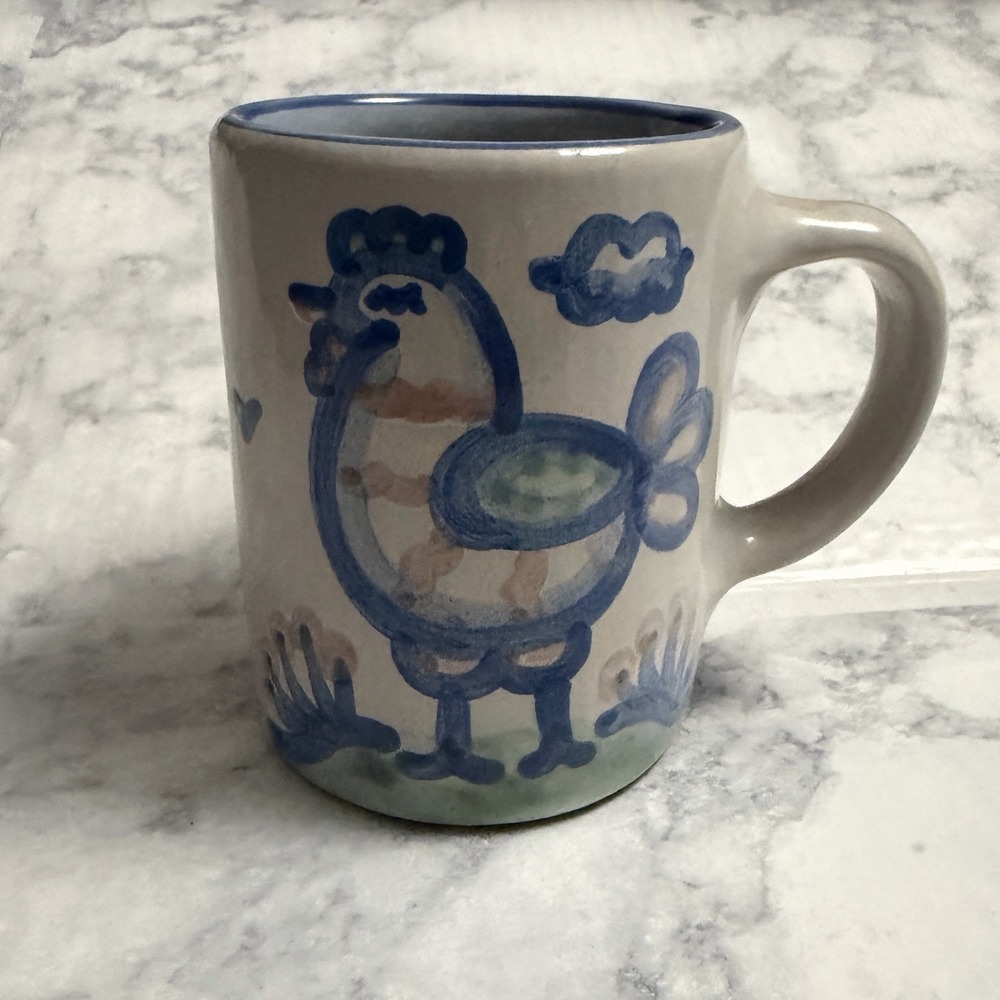 Country Scene Blue by M A HADLEY CHICKEN THE END Coffee Tea Mug Discontinued